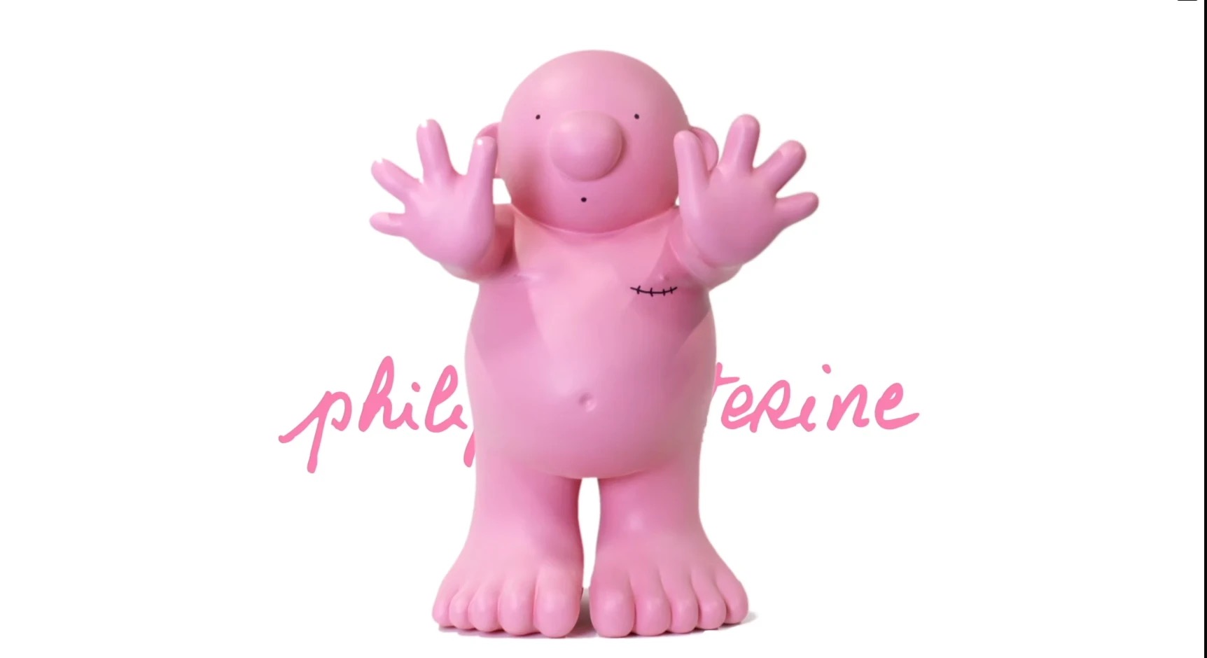 Monsieur Rose, personnage géant imaginé par Philippe Katerine pour l'exposition du Mignonisme au Bon Marché Rive Gauche